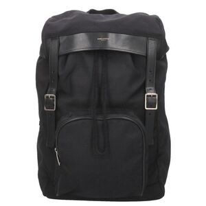 Saint Laurent Paris 437089 Leather Switching Canvas Backpack Men's